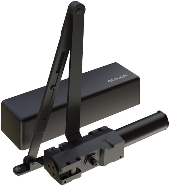 Commercial Extra Heavy Duty Hydraulic Door Closer – Black Matte – Cast Iron Body, Steel Arm, Powder-Coated Finish