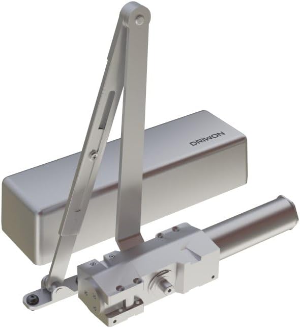Commercial Extra Heavy Duty Hydraulic Door Closer – Silver – Cast Iron Body, Steel Arm, Powder-Coated Finish